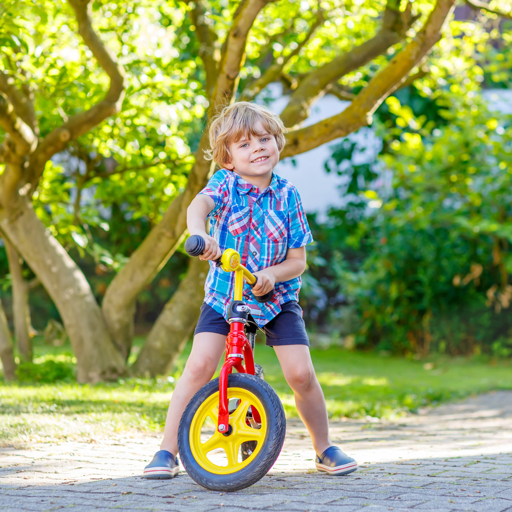 Niños con bicicleta en el parque